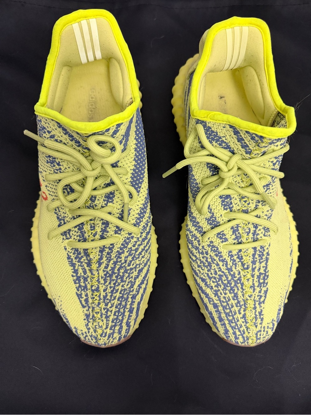 Neon Yellow & Blue Knit Athletic Shoes